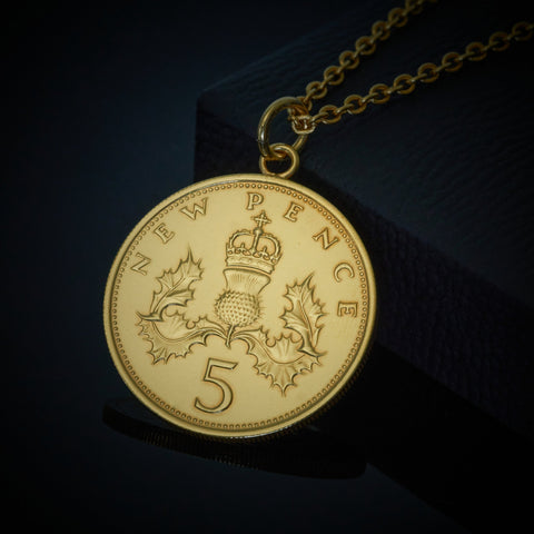 Five Pence (1968-1989) - Plated Coin Necklace