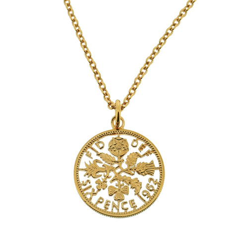 Sixpence (1953-1967) - Cut Out Coin Necklace