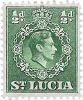 Saint Lucia Stamp 1938 0.5 Penny George VI