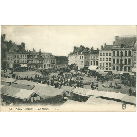Saint - Omer, France – Le Marché – Postcard Early 20th Century