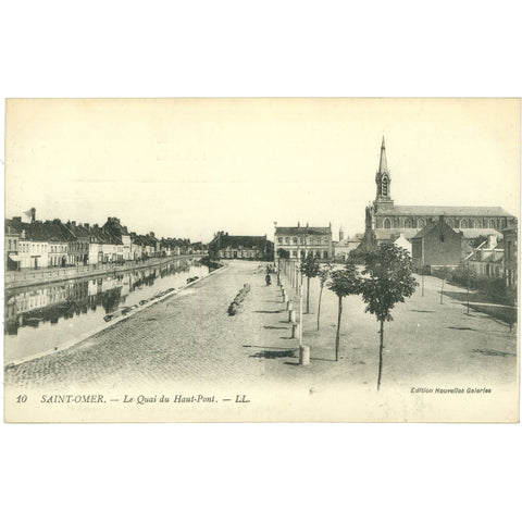 Saint - Omer, France - Le Quai du Haut - Pont Postcard Early 20th Century