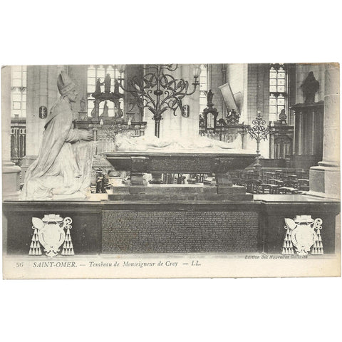 Saint - Omer - Tomb of Monseigneur de Croy, France Postcard Vintage