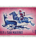 San Marino Stamp 1961 1 Sammarinese Lira Deer Hunting, XVI Century