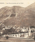 Sanctuaries and Fort in Lourdes, France Postcard Vintage