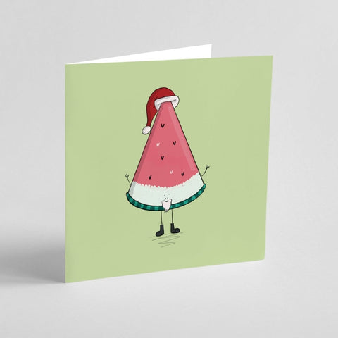 Santa Watermelon Slice Christmas | Greeting Card