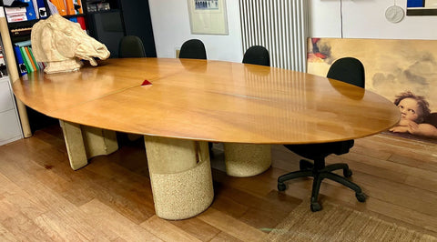 Saporiti - Giovanni Offredi - Table - Wood, Concrete - Oval Design Table