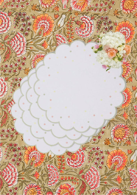 Scalloped Garden Round Placemats - Set of 4