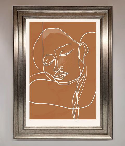 Sepia Lines Framed Wall Art