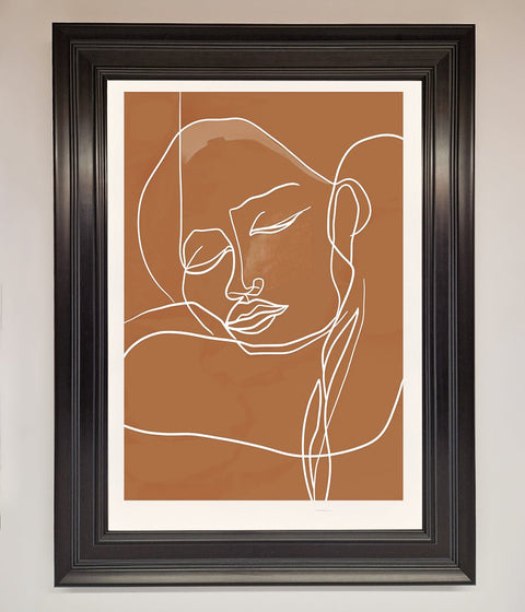 Sepia Lines Framed Wall Art