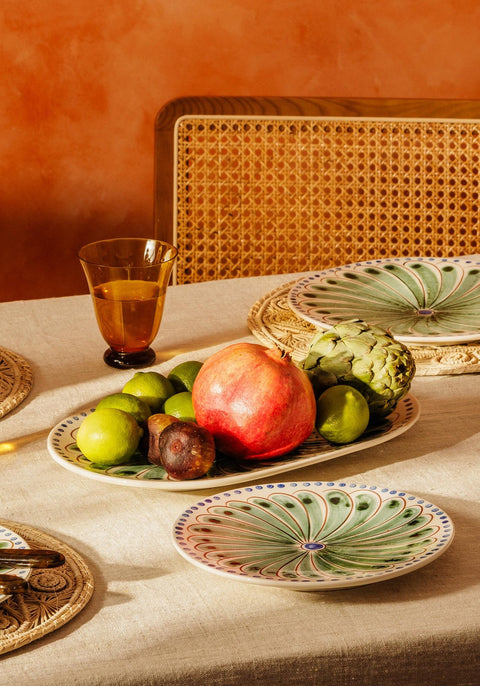 Peacock Serving Plate, Green