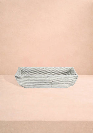 Wiltshire Long Rattan Basket in White