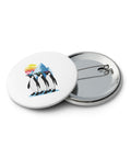 Odd Company set of five different 2.25-inch pin buttons showing penguins, beard with sunglasses, Mona Lisa DJ, radiating eye and Keep Cool face – view 3