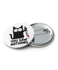 Darkly Playful set of five different 2.25-inch pin buttons with cat, pizza reaper, skull heart, ghostly ace and antlered skull – view 3
