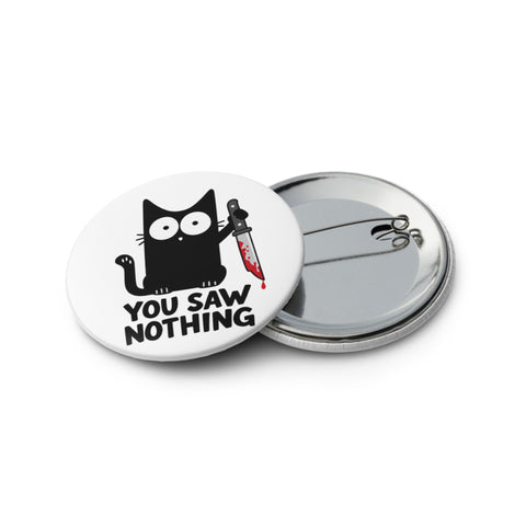 Darkly Playful set of five different 2.25-inch pin buttons with cat, pizza reaper, skull heart, ghostly ace and antlered skull – view 3