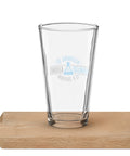 Alcohol Is a Solution chemistry shaker pint glass, 16 oz, with original blue-and-black science graphic – product view 6