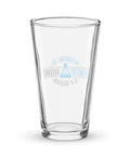 Alcohol Is a Solution 16 oz clear shaker pint glass with blue and black chemistry illustration – view 2