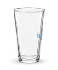 Alcohol Is a Solution chemistry shaker pint glass, 16 oz, with original blue-and-black science graphic – product view 3