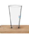 Alcohol Is a Solution 16 oz clear shaker pint glass with blue and black chemistry illustration – view 8