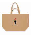 Latte recycled cotton shopping bag with the original black Find Yourself human icon and red location pin on the front – ZIPZAPPA