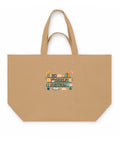 Latte recycled cotton shopping bag with original colourful books and No Shelf Control lettering on the front – ZIPZAPPA