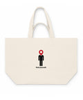 Natural Raw recycled cotton shopping bag with the original black Find Yourself human icon and red location pin on the front – ZIPZAPPA
