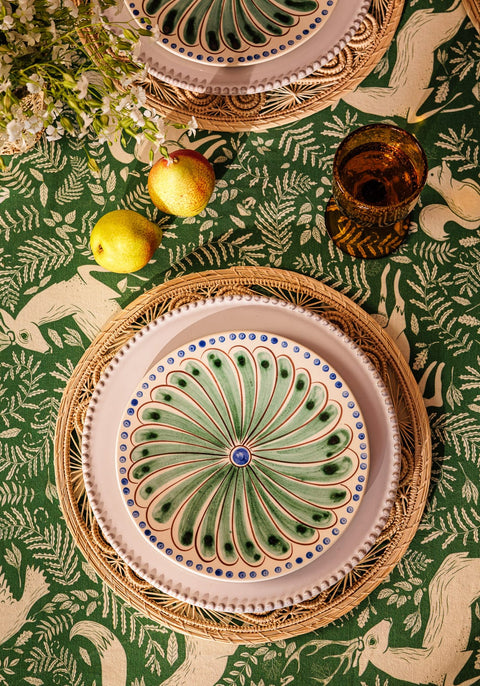 Peacock Side Plate, Green Set of 4