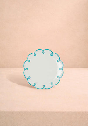 Sky Blue Scalloped Side Plates - Set of 4
