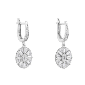 Uptown Oval Drop Earrings: Silver