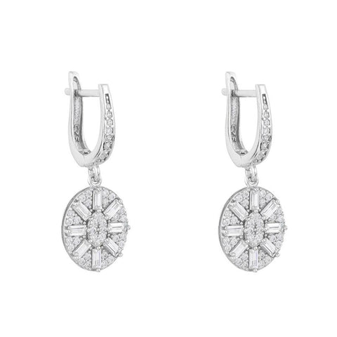 Uptown Oval Drop Earrings: Silver