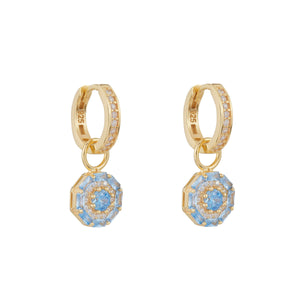 Something Blue Drop Earrings: Gold