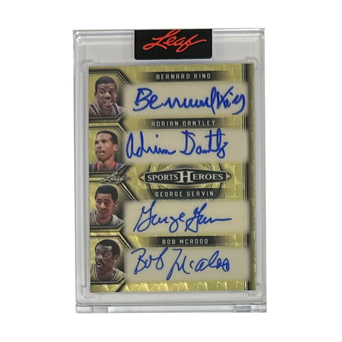 Leaf Sports Heroes Signed By George McGinnis, Nate Archibald, Dave Bing, Charlie Scott, Bernard King, Adrian Dantley, George Gervin & Bob McAdoo 1/1