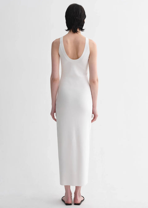 Silk blended/U - neck two - way wear smooth and silky skin - friendly elegant slim tencel dress for women