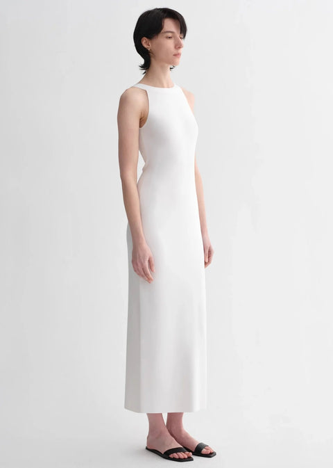 Silk blended/U - neck two - way wear smooth and silky skin - friendly elegant slim tencel dress for women