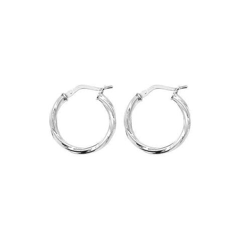 Boucles d'oreilles créoles torsadées Acotis en argent G5975