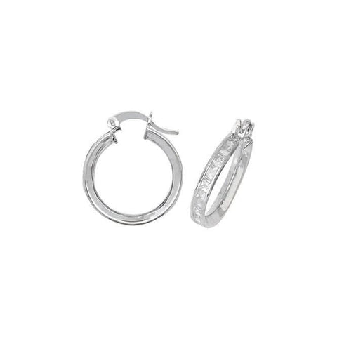 Boucles d'oreilles créoles en argent Acotis avec zircon G5898