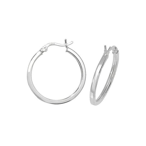 Acotis Silberne Creolen, schlichtes Set G5712