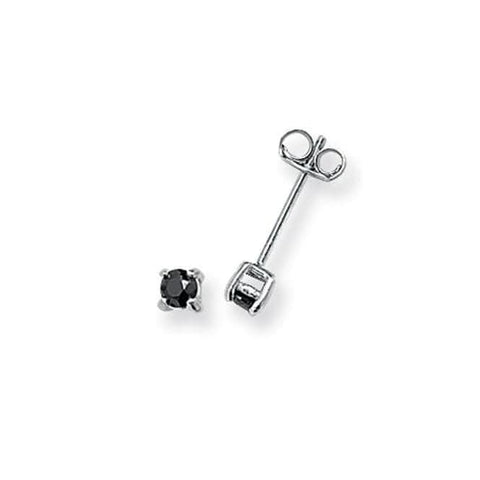Acotis Silber Ohrstecker Runder schwarzer Zirkonia G5550BK
