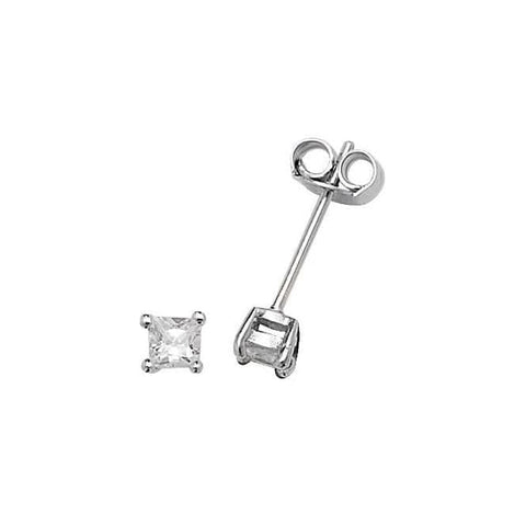 Acotis Silber Ohrstecker mit quadratischem Zirkonia G5552CZ