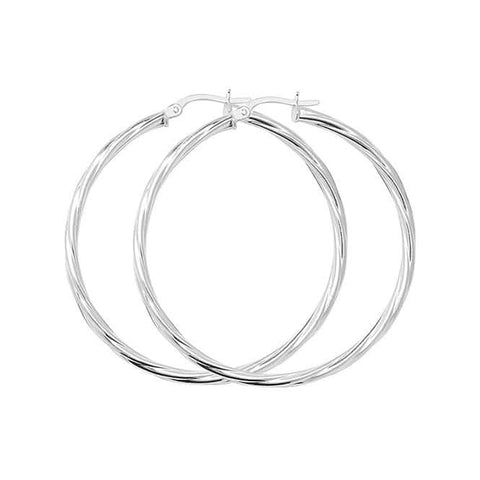 Boucles d'oreilles créoles torsadées Acotis en argent G5979