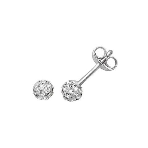 Acotis Silberne Ohrstecker-Set mit Kristallkugel G5808