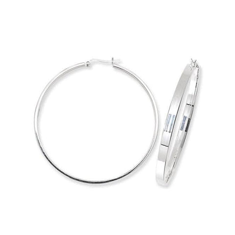 Acotis Silberne Creolen, schlicht, G5558