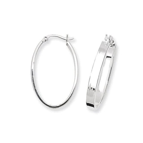 Acotis Silberne Creolen Oval Schlicht G5561