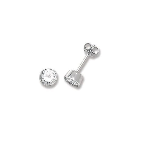 Acotis Silber Ohrstecker, runder Zirkonia, G5289CZ