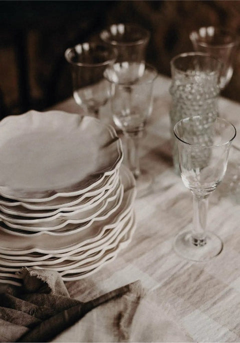 Simple Stoneware -  White Dinner Plates - Set of 4