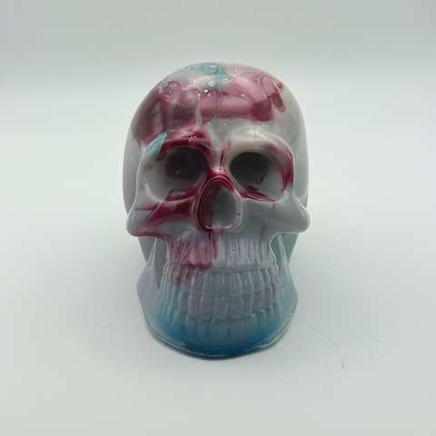 Cotton Candy Resin Skull — Handmade Pastel Gothic Décor