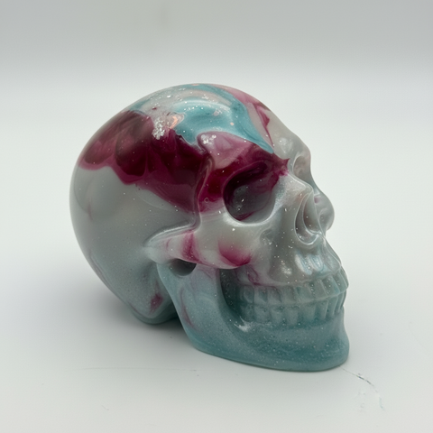 Cotton Candy Resin Skull — Handmade Pastel Gothic Décor