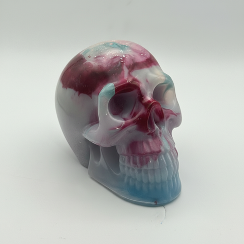 Cotton Candy Resin Skull — Handmade Pastel Gothic Décor