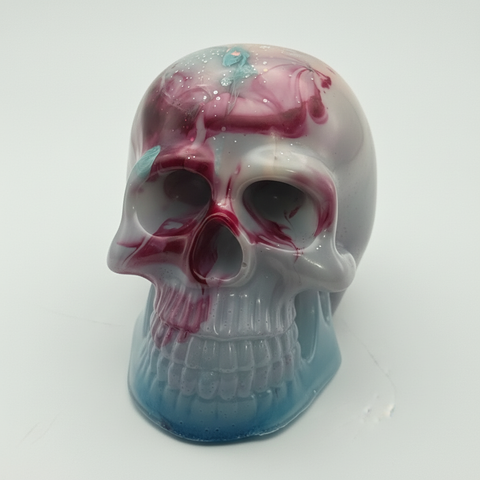 Cotton Candy Resin Skull — Handmade Pastel Gothic Décor