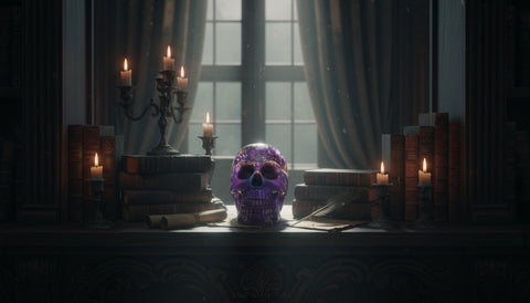 Floral Resin Skull — Real Chrysanthemum & Rose