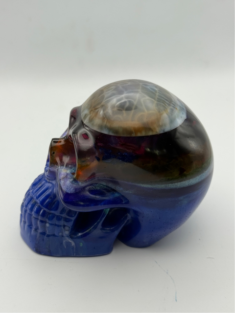 Galaxy Brain Resin Skull — Handmade Gothic Décor